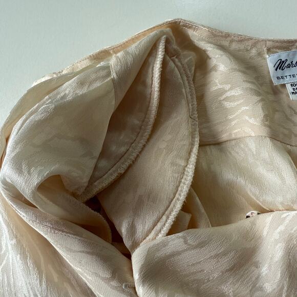 Vintage Marshall Field's Silk Blouse Cream with Jacquard Pattern 70s/80s Sz 10 - Picture 9 of 16